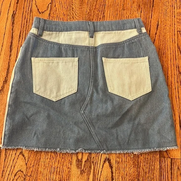 NWT COLORBLOCK MINI DENIM SKIRT - SIZE S